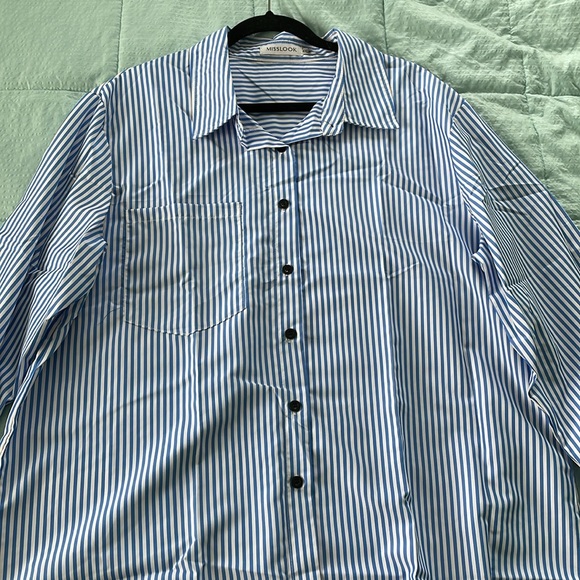 Striped Button Up top - Picture 2 of 4